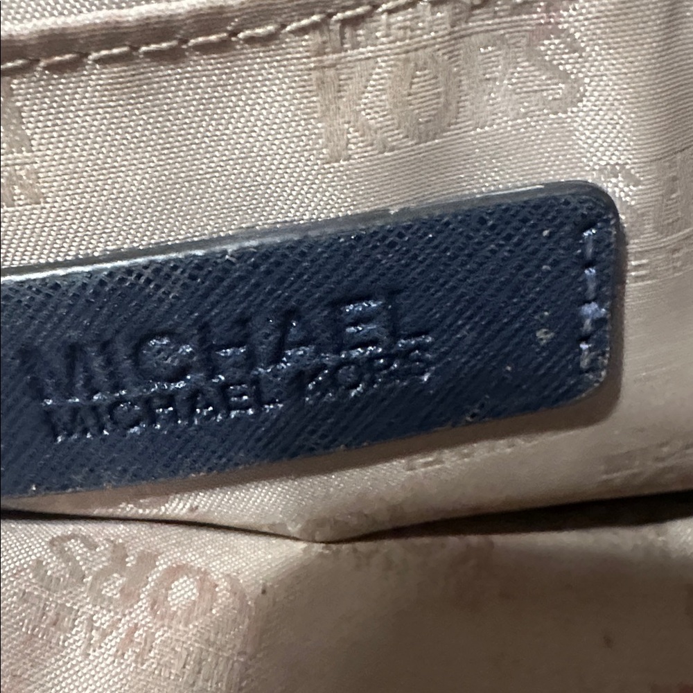 Michael Kors Navy Blue Cosmetic Bag with Gold Accents - Picture 8 of 8